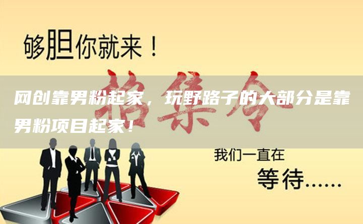网创靠男粉起家，玩野路子的大部分是靠男粉项目起家！
