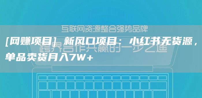 [网赚项目] 新风口项目：小红书无货源，单品卖货月入7W+