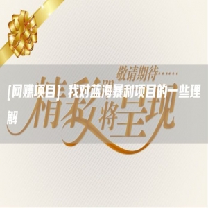 [网赚项目] 我对蓝海暴利项目的一些理解